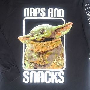 Star Wars baby Grogu black long sleeve tee med